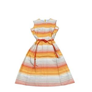 Vibrant Striped Kids Dress with Belt